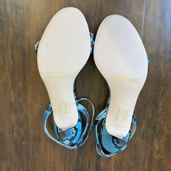 NWOB J. CREW Strappy Heeled Sandals in Snake-Embossed Leather ITALY MADE - Picture 8 of 10